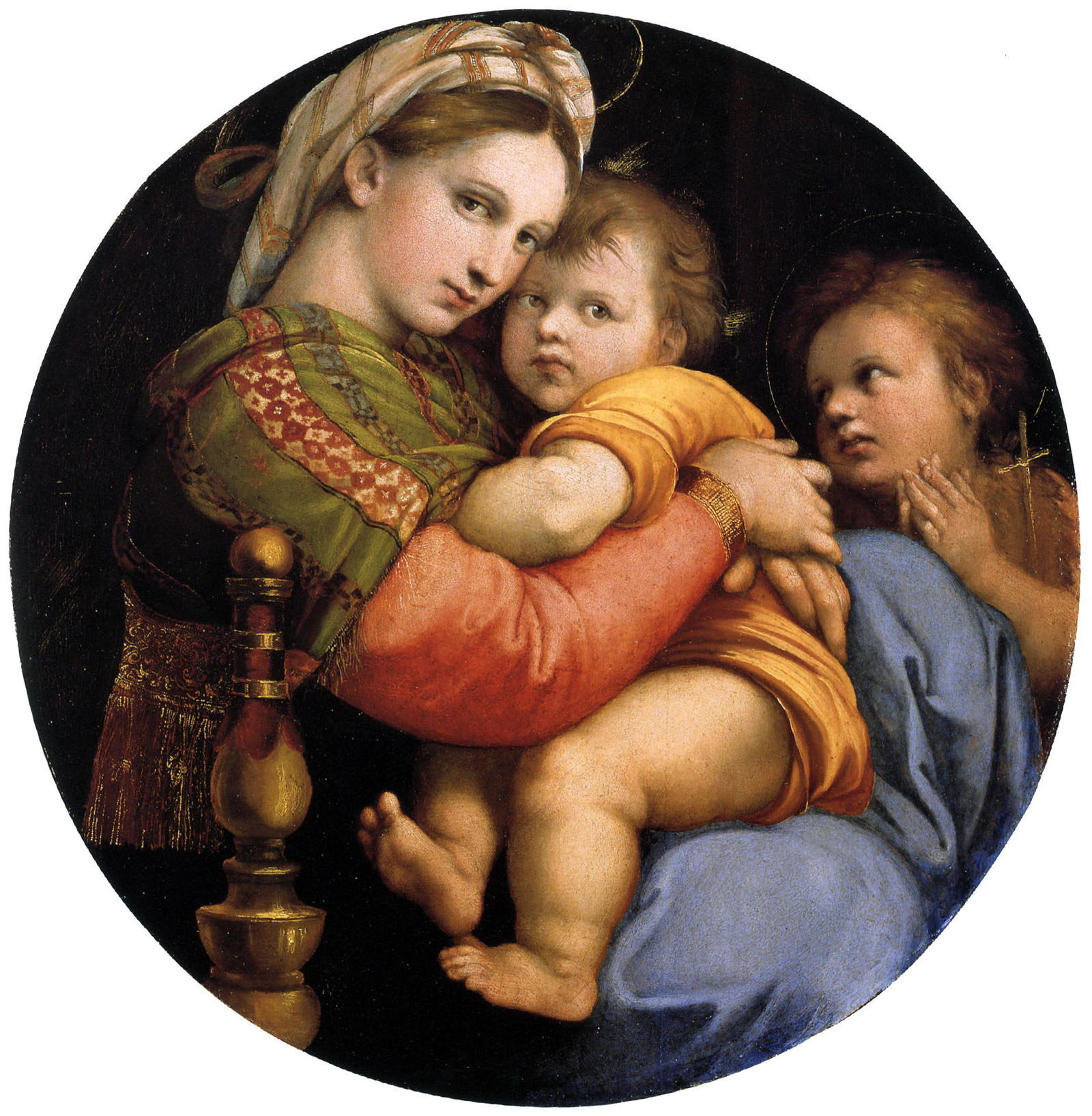 Raffaello Sanzio, Madonna della seggiola, 1513-1514, Galleria Palazzo Pitti, Firenze