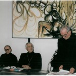 Don Tonino con don Luca e don Michele Carabellese in un convegno alla MdP.