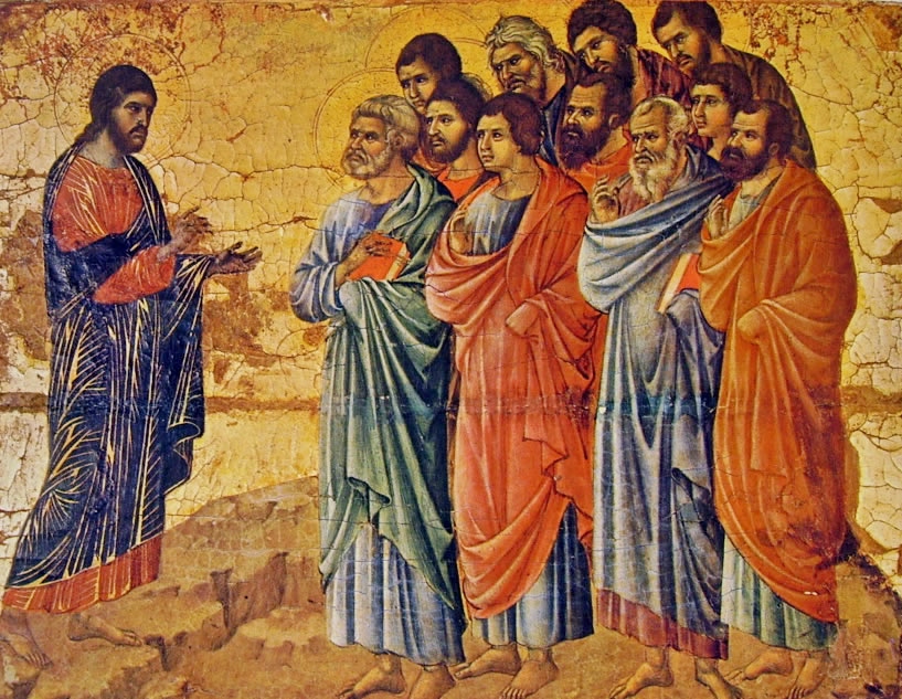 Duccio di Buoninsegna, Gesù discorre con i discepoli, Maestà del Duomo di Siena,1308-1311