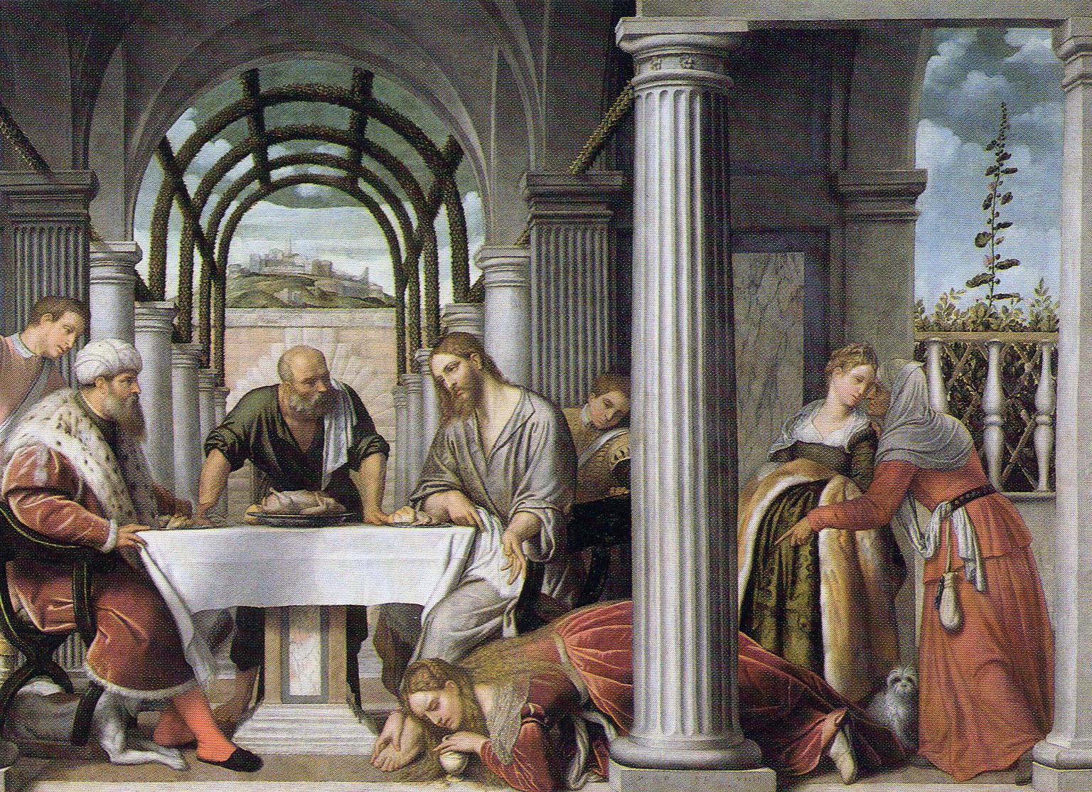 Moretto, Cena in casa di Simone il Fariseo, 1544, Stanza della Segnatura, Chiesa della Pietà, Venezia