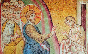 Gesù guarisce i dieci lebbrosi, mosaico, sec. XII, Cattedrale di Santa Maria La Nuova, Monreale, Palermo