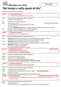 Calendario attività marzo