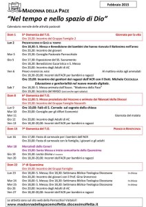 calendario attività febbraio
