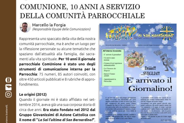 parrocchia san bernardino molfetta - giornale parrocchiale comunione marzo 2022