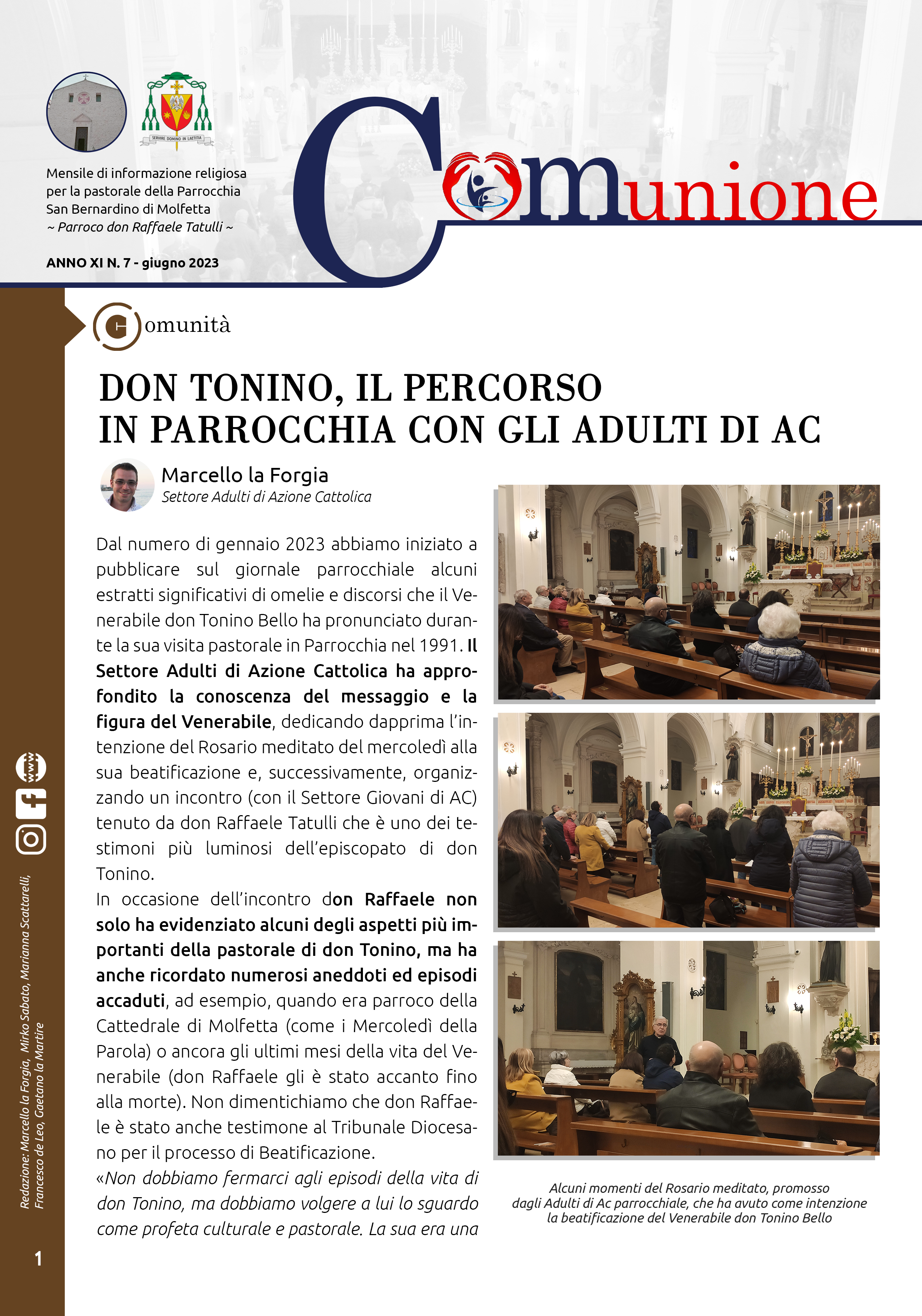 parrocchia san bernardino molfetta - giornale parrocchiale comunione giugno 2023
