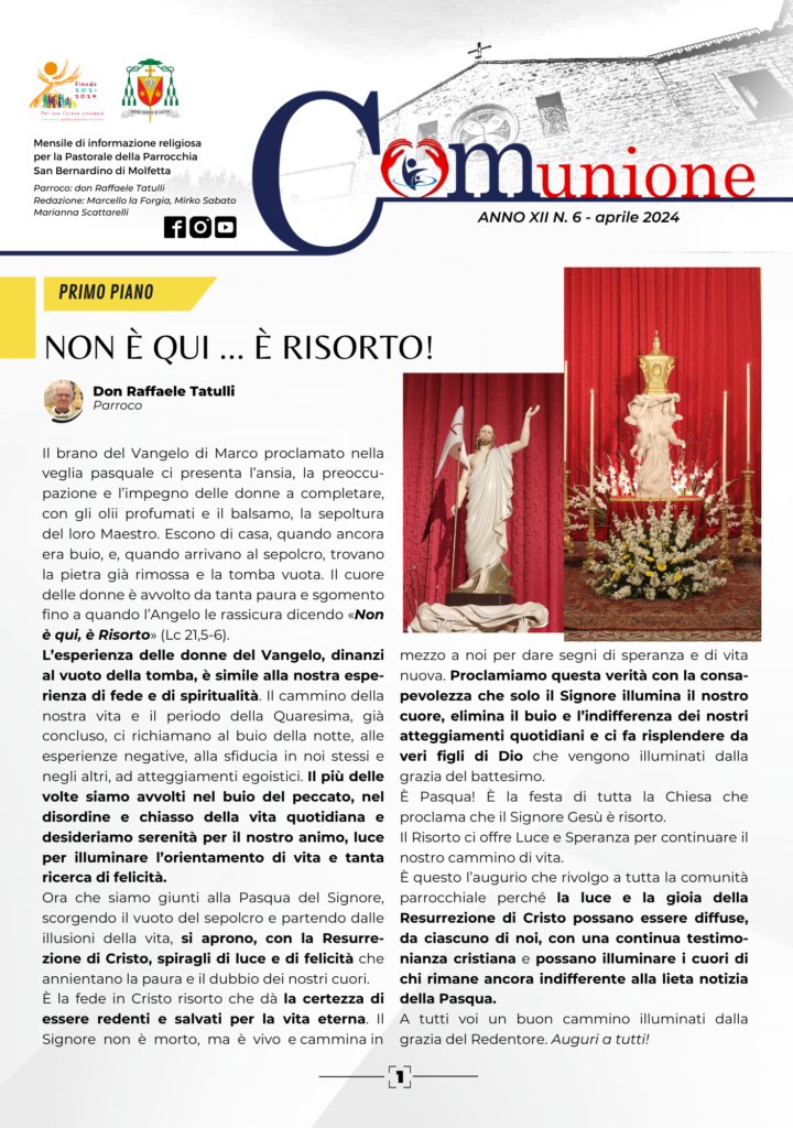 parrocchia san bernardino molfetta - giornale parrocchiale comunione 2024