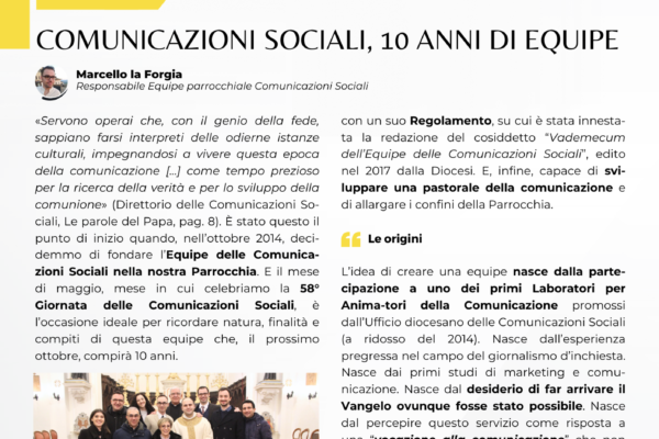 parrocchia san bernardino molfetta - giornale parrocchiale comunione maggio 2024
